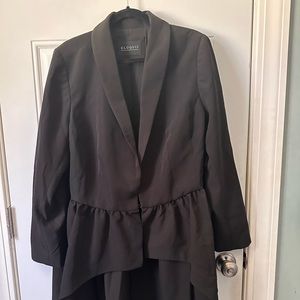 Eloquii Black blazer, long in back, shorter in front